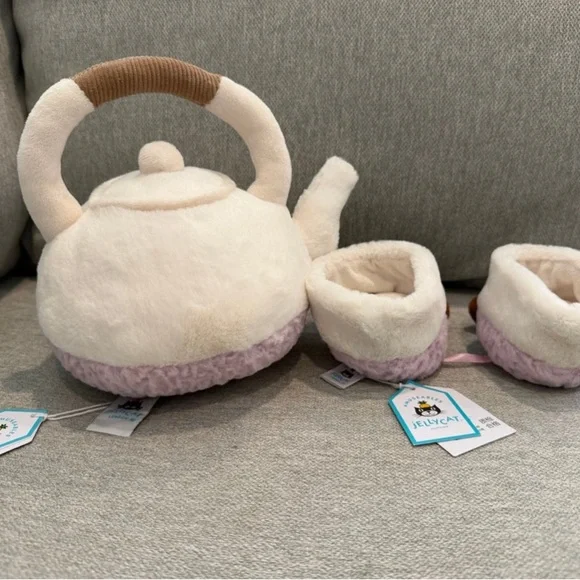 Jellycat Shanghai exclusive titia teapot and sip slurp teacups set BNWT